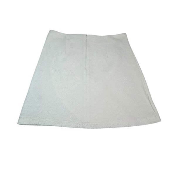 Maeve by Anthropologie Textured White Wrap Mini Skirt Size L  Button Detail NWT - Picture 2 of 8